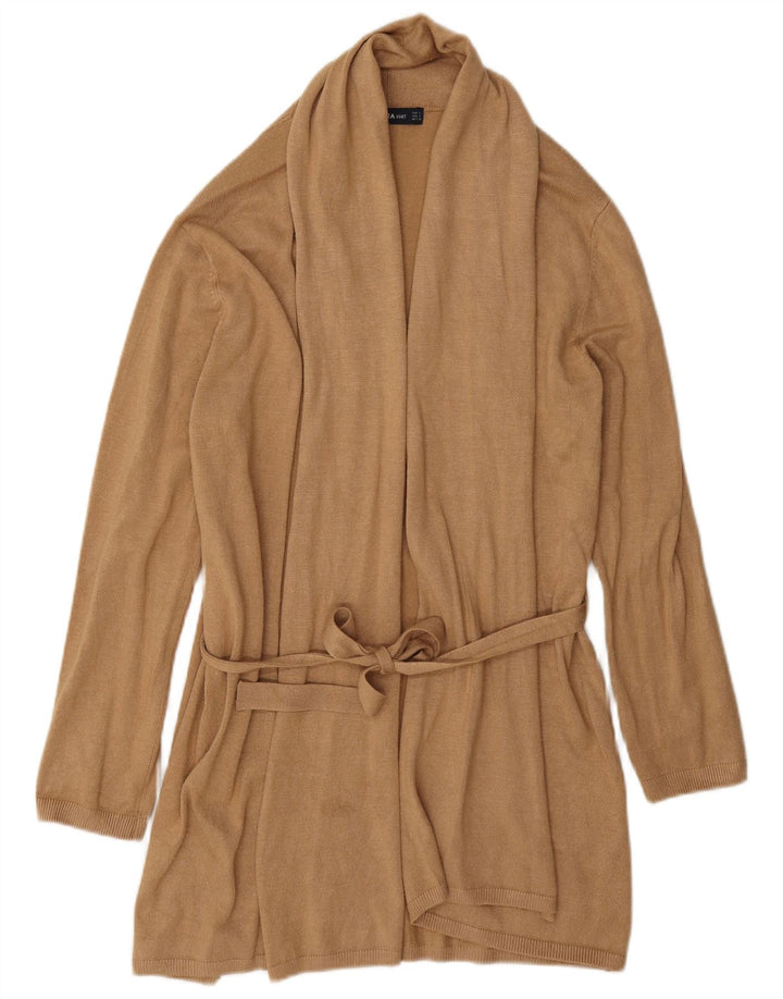 Zara Mujer Suéter Cárdigan Largo UK 10 Small Beige