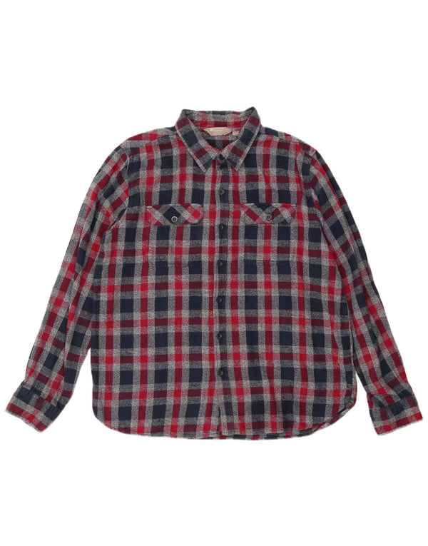 MOUNTAIN WAREHOUSE Camisa de franela para hombre XL Algodón a cuadros azul marino