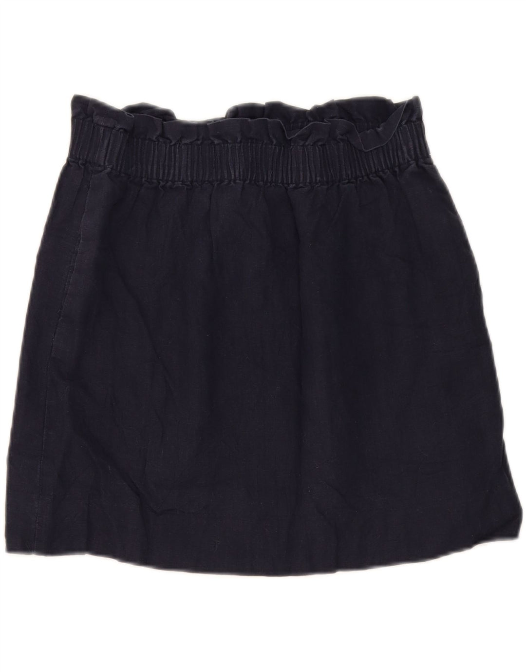 J. CREW Womens Mini Skirt US 6 Medium W30 Navy Blue Linen Vintage J. Crew and Second-Hand J. Crew from Messina Hembry 