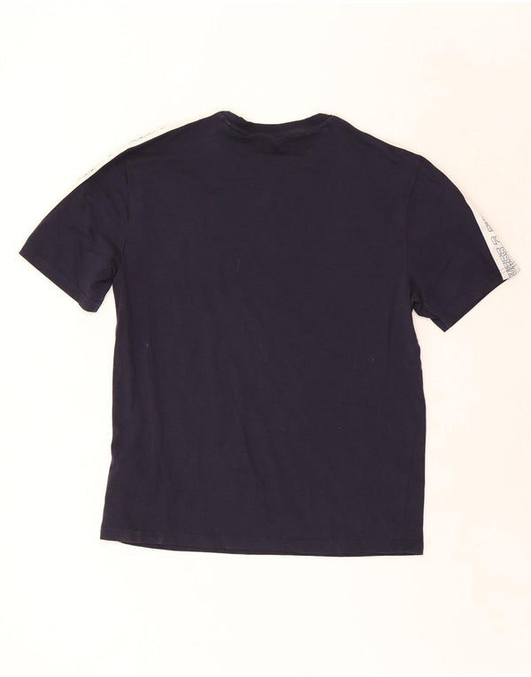 Guess Hombre Camiseta Gráfica Top Medium Azul Marino Colorblock Algodón