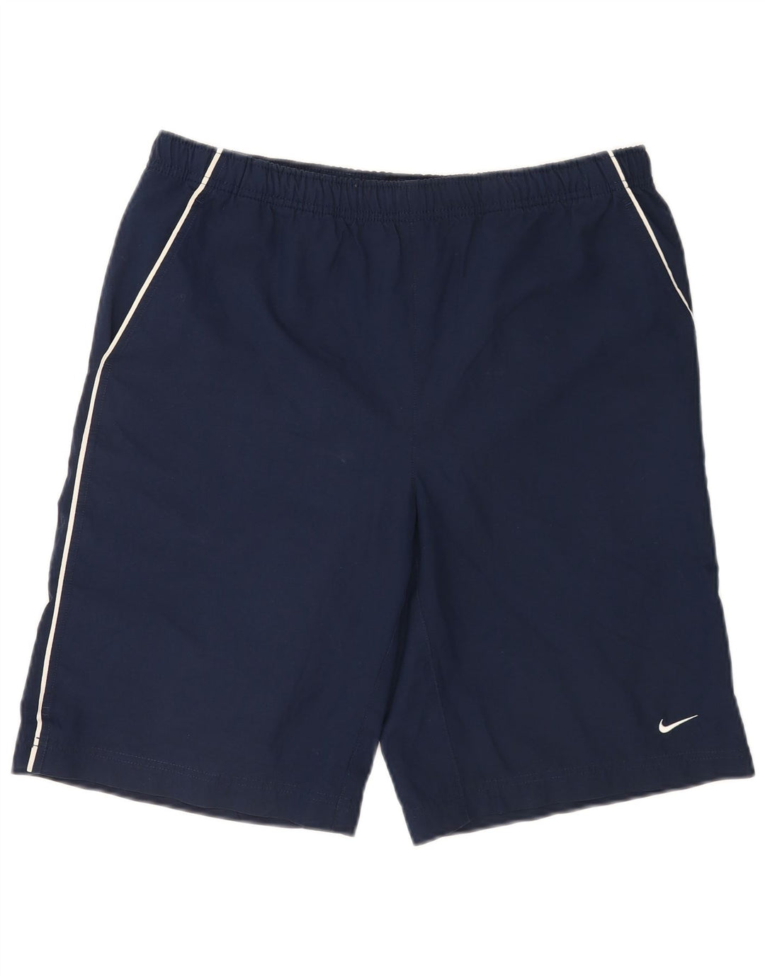 Nike - Pantalones cortos deportivos para hombre con gráfico regular, color azul marino mediano, poliéster deportivo