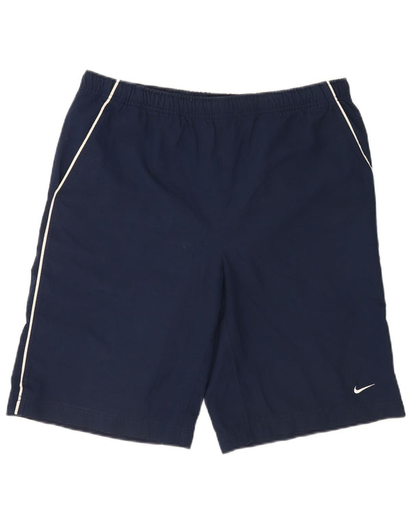 Nike - Pantalones cortos deportivos para hombre con gráfico regular, color azul marino mediano, poliéster deportivo