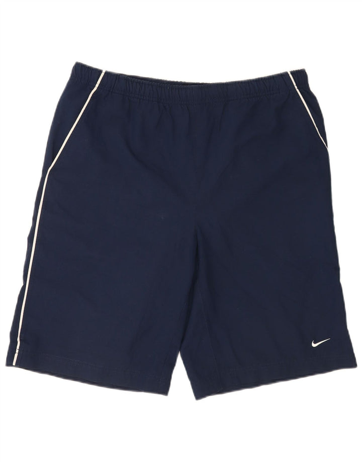 Nike - Pantalones cortos deportivos para hombre con gráfico regular, color azul marino mediano, poliéster deportivo