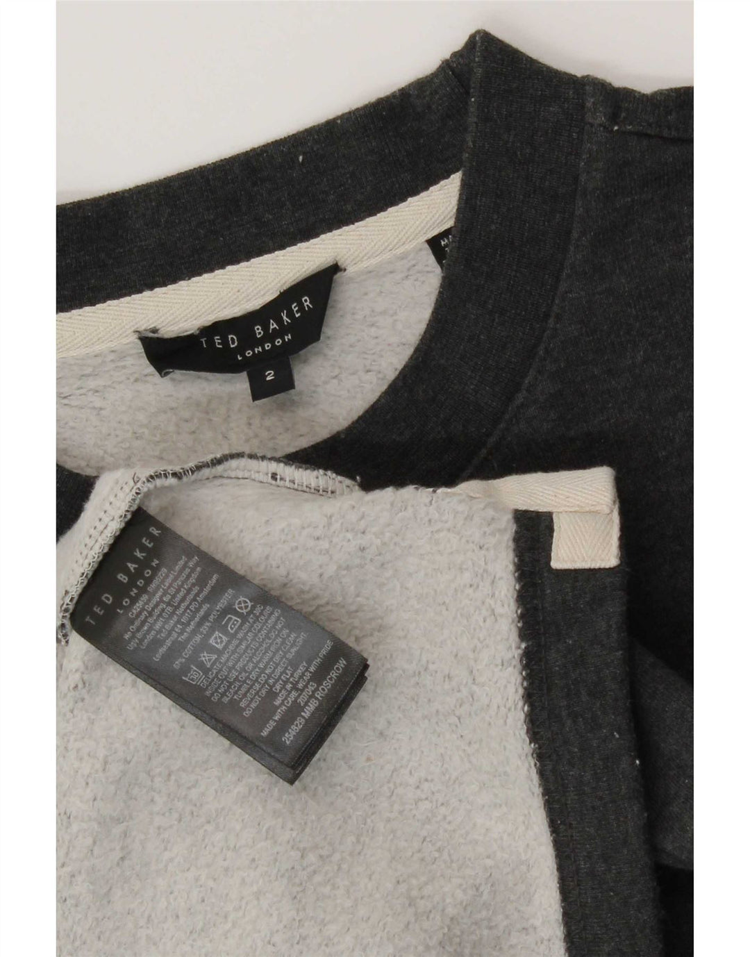 Ted Baker Sudadera holgada de manga corta para hombre talla 2 pequeña gris