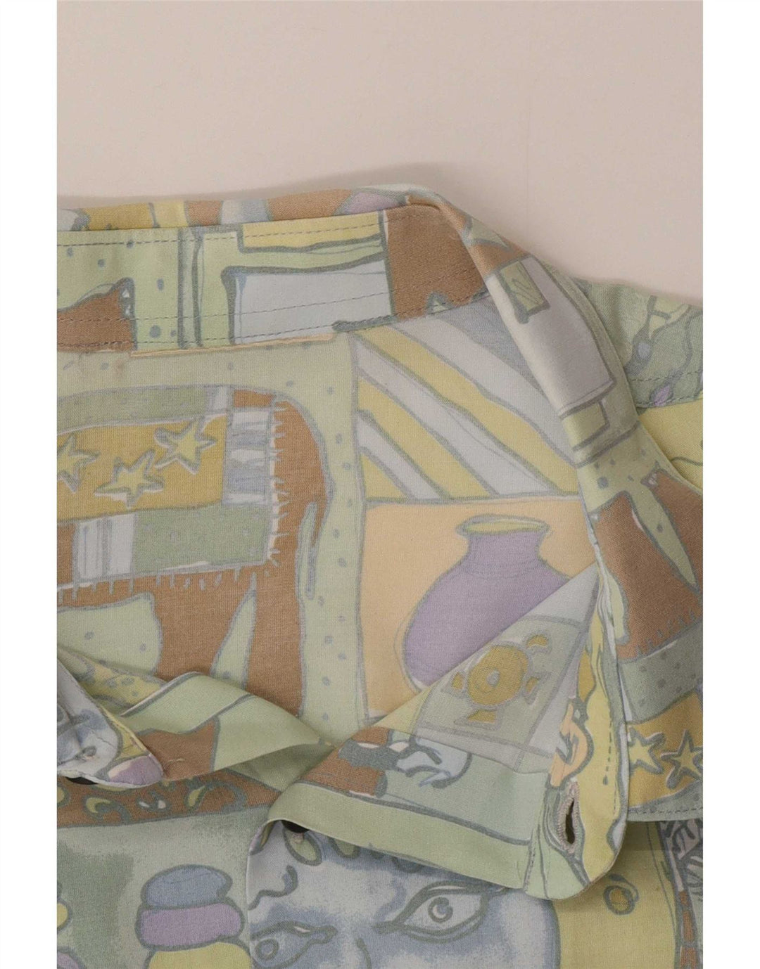 Camisa vintage para hombre grande patchwork multicolor