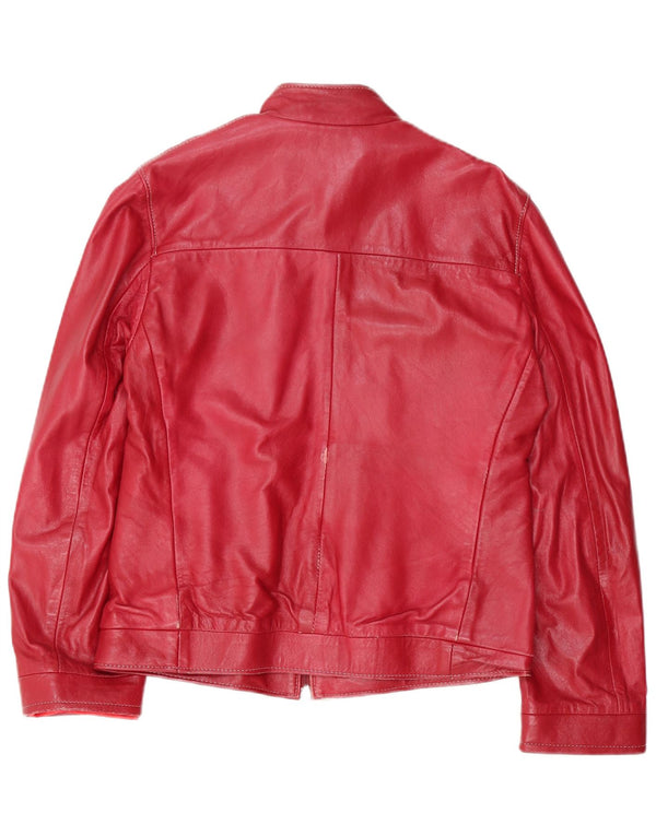 Vintage mujer cuero bomber chaqueta IT 46 rojo grande
