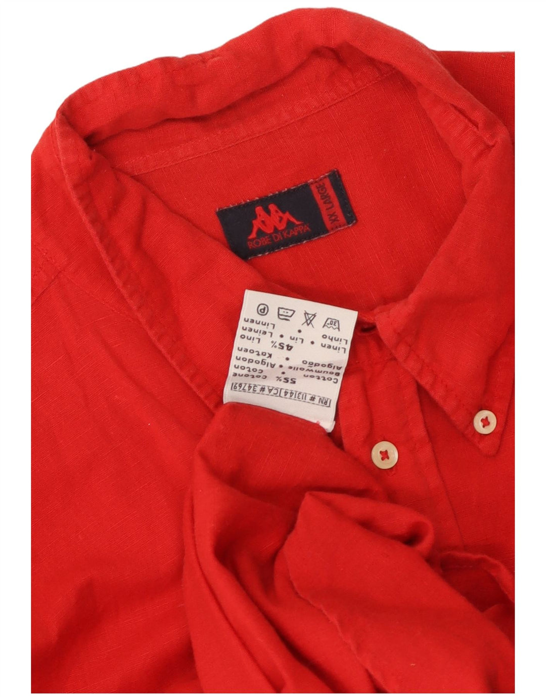 Kappa Camisa Manga Corta Hombre 2XL Algodón Rojo