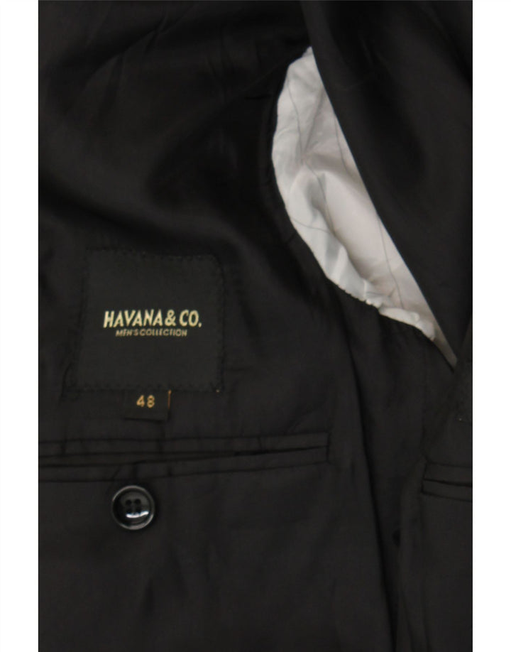 HAVANA & CO Chaqueta tipo blazer de 2 botones para hombre IT 48 Poliéster negro mediano
