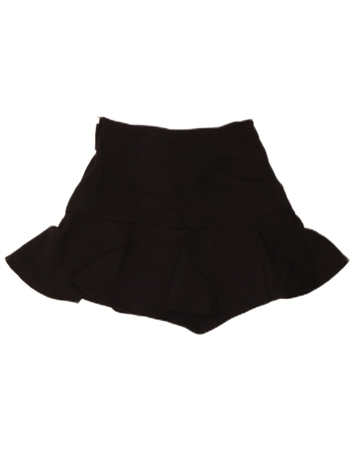 ZARA Mujer Minifalda Pequeña W26 Poliéster Negro