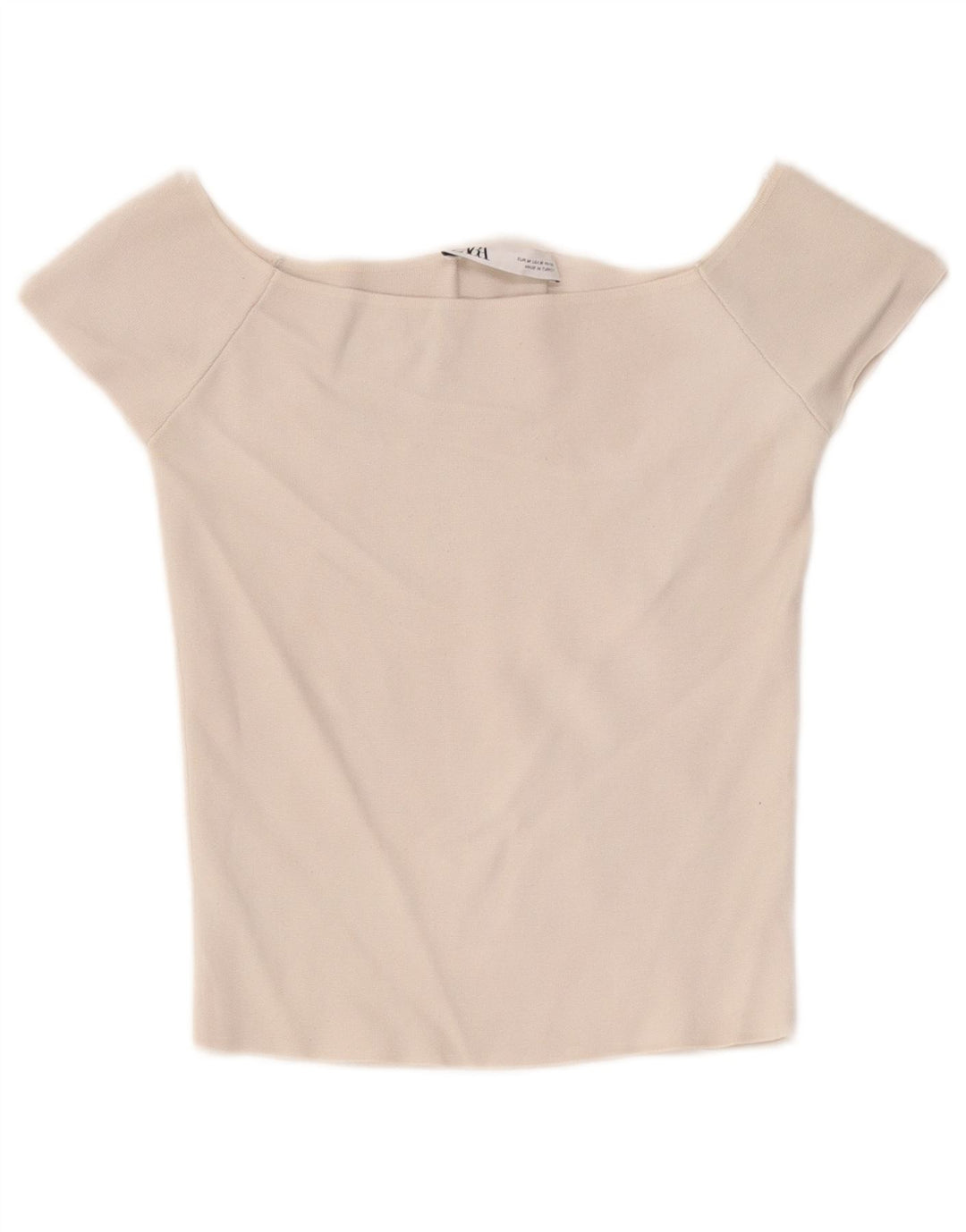 Zara Mujer Top Con Hombros Descubiertos Reino Unido 42 Medio Blanco
