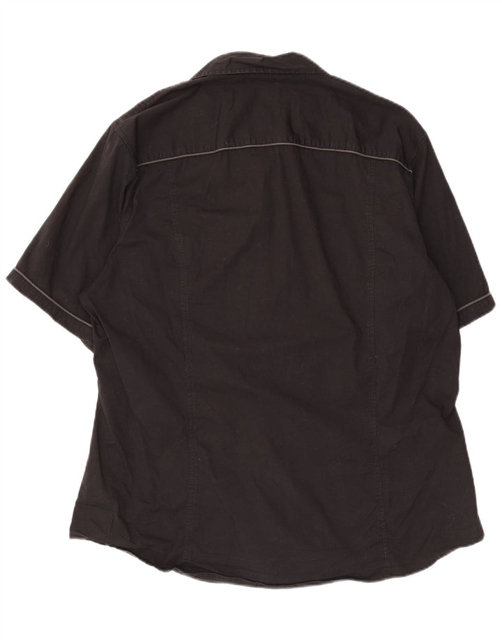 Calvin Klein Jeans Camisa de manga corta para hombre 2XL Algodón negro