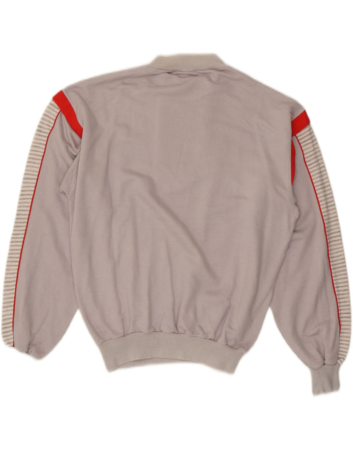 LOTTO Sudadera con Cuello y Botones para Mujer UK 44 Gris Medio Rayas Pintadas