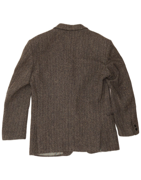 Pierre Laurent Chaqueta tipo blazer con 1 botón para hombre IT 46 Small Grey Herringbone