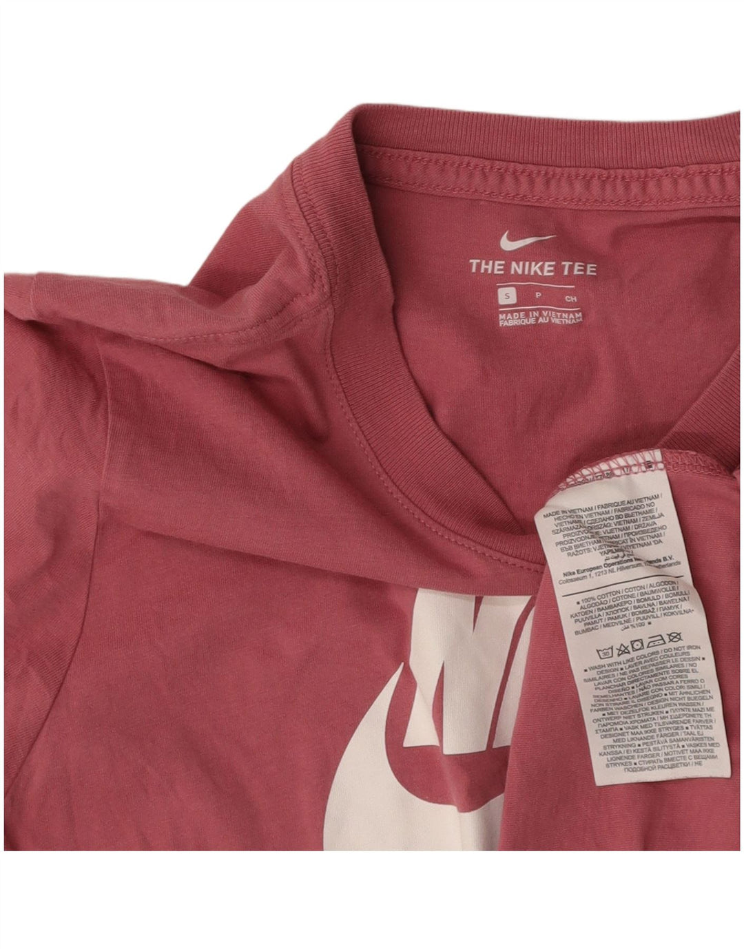 NIKE Camiseta gráfica para mujer Top UK 10 Small Pink Cotton