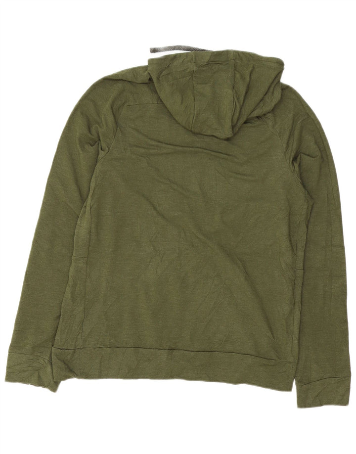 Nike Dri Fit Sudadera con capucha para hombre, talla mediana, color caqui y rayón