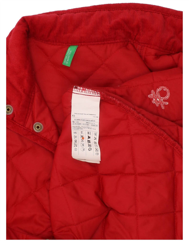 Benetton Cazadora Acolchada Niña 4-5 Años XS Rojo Poliamida
