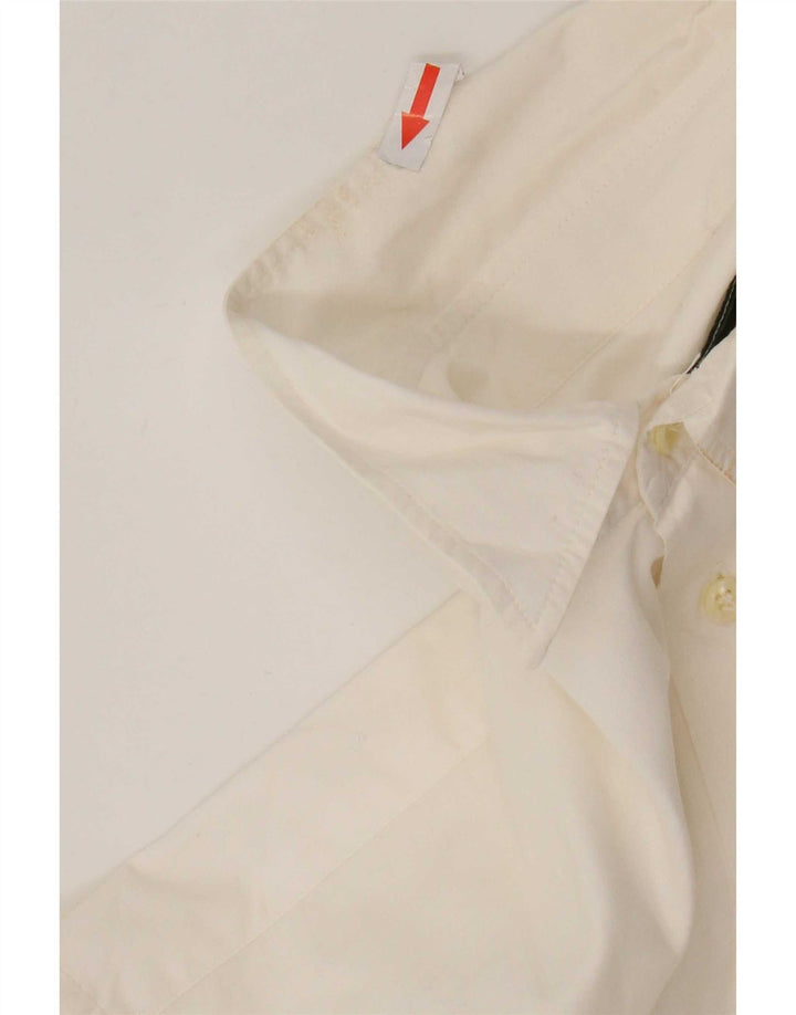 Camisa vintage para hombre de algodón blanco pequeño