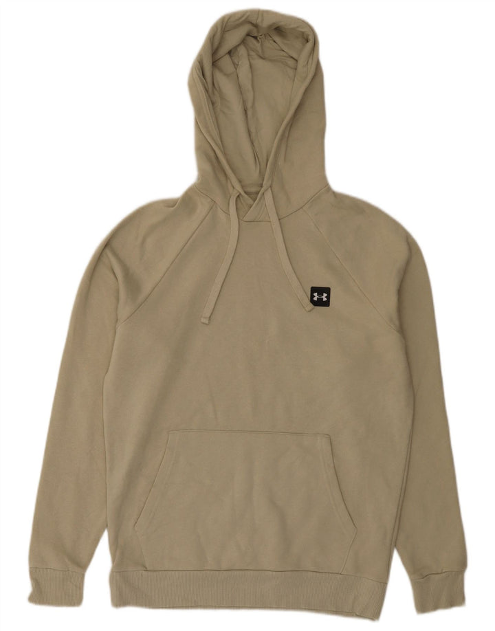 Under Armour Jersey con capucha para hombre, talla pequeña, algodón beige