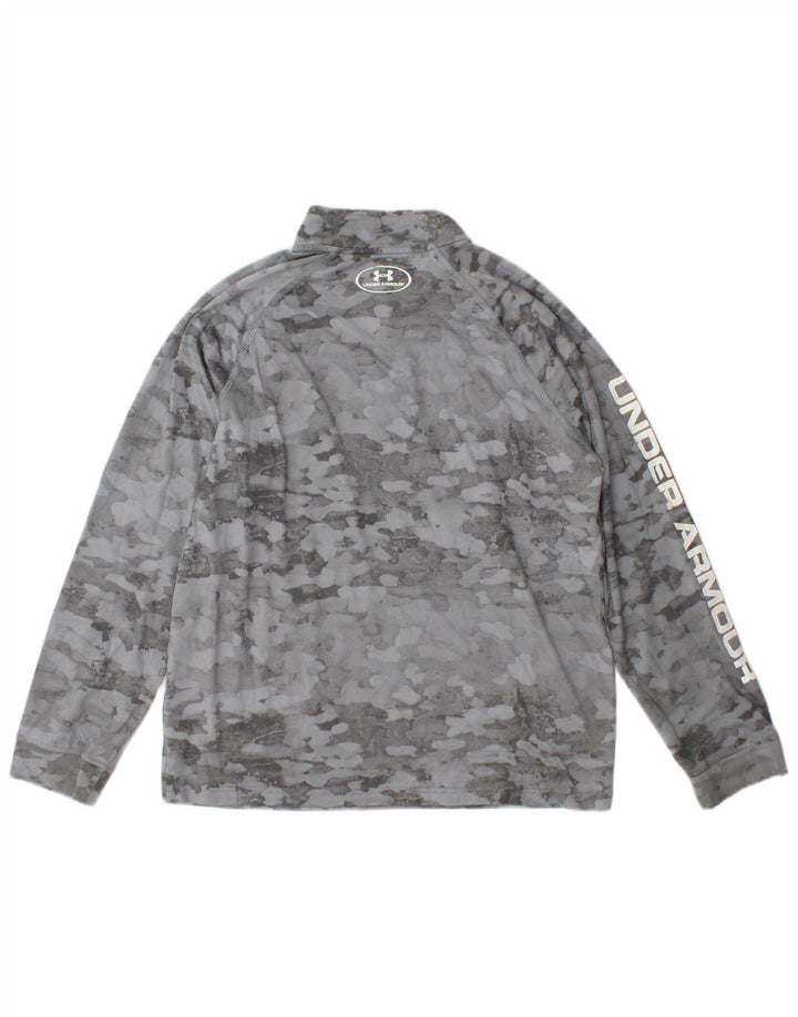 Under Armour Camiseta de chándal con cremallera y cuello para niño 13-14 años XL Gris