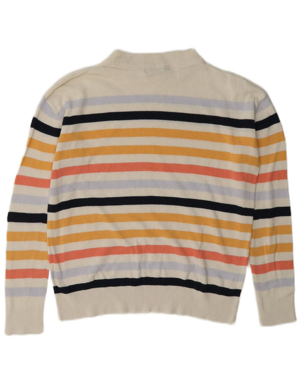 Marks & Spencer Suéter de cuello redondo para mujer UK 6 XS Off White Stripes