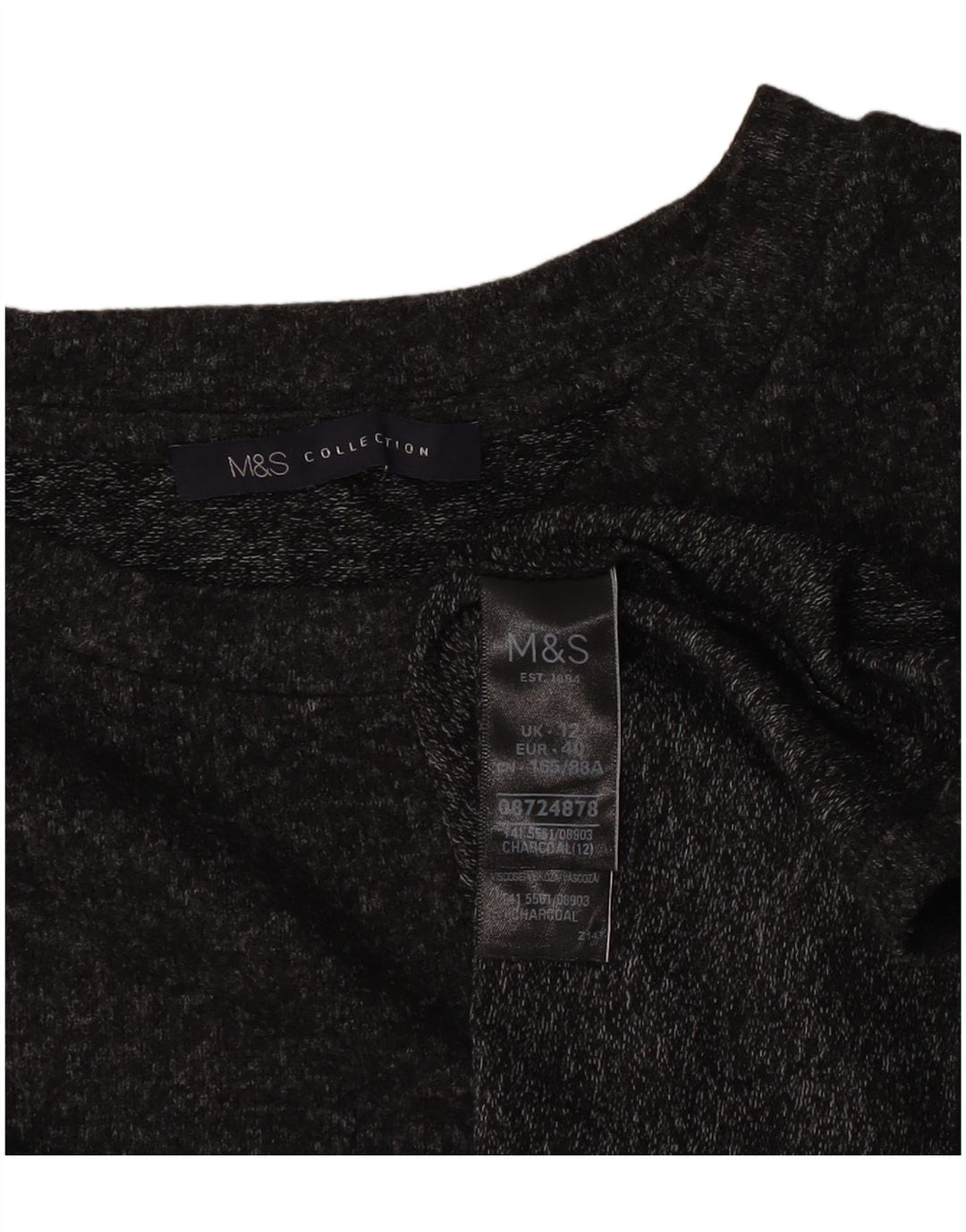 Marks & Spencer Top para mujer de manga larga UK 42 Poliéster gris medio