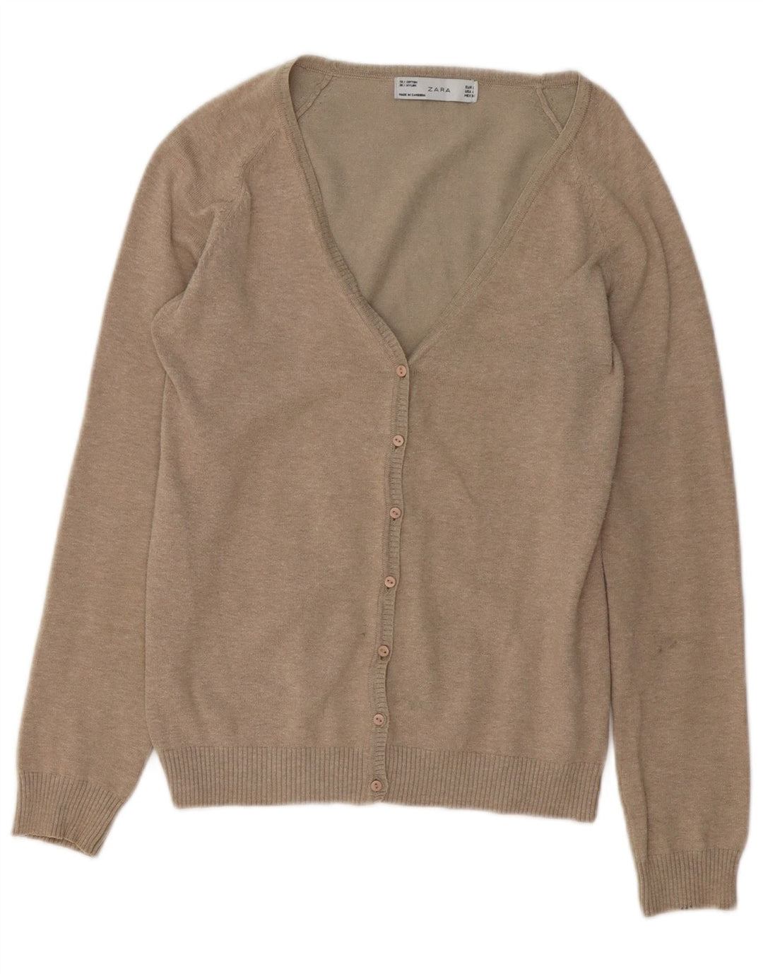 Zara Mujer Cárdigan Suéter UK 44 Grande Nylon Gris