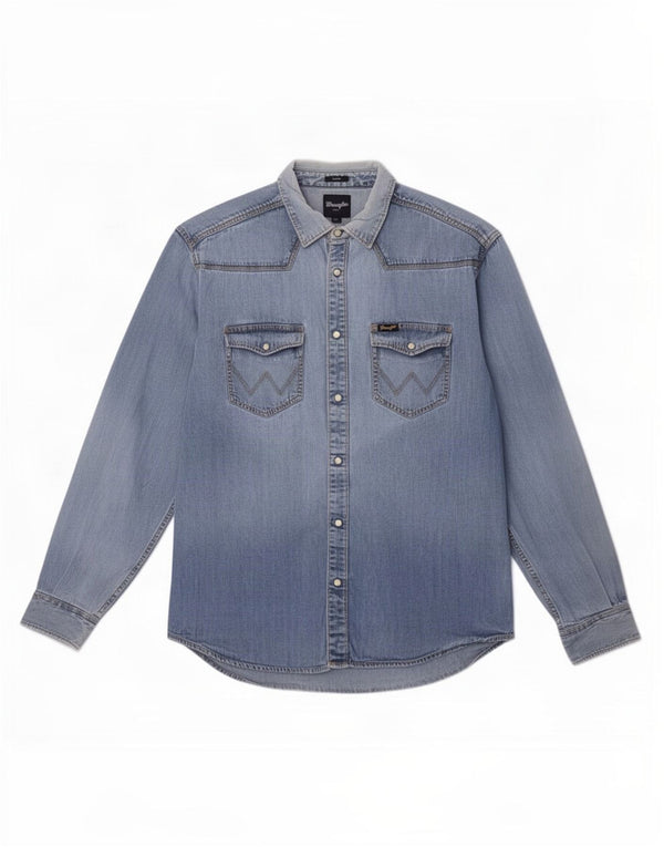 Wrangler Camisa Vaquera Casual Hombre XL Algodón Azul