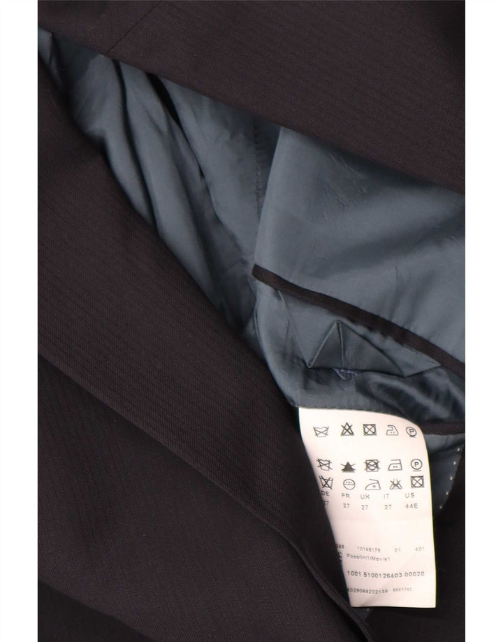 Hugo Boss Chaqueta tipo blazer de 2 botones para hombre UK 42 XL Lana a rayas azul marino