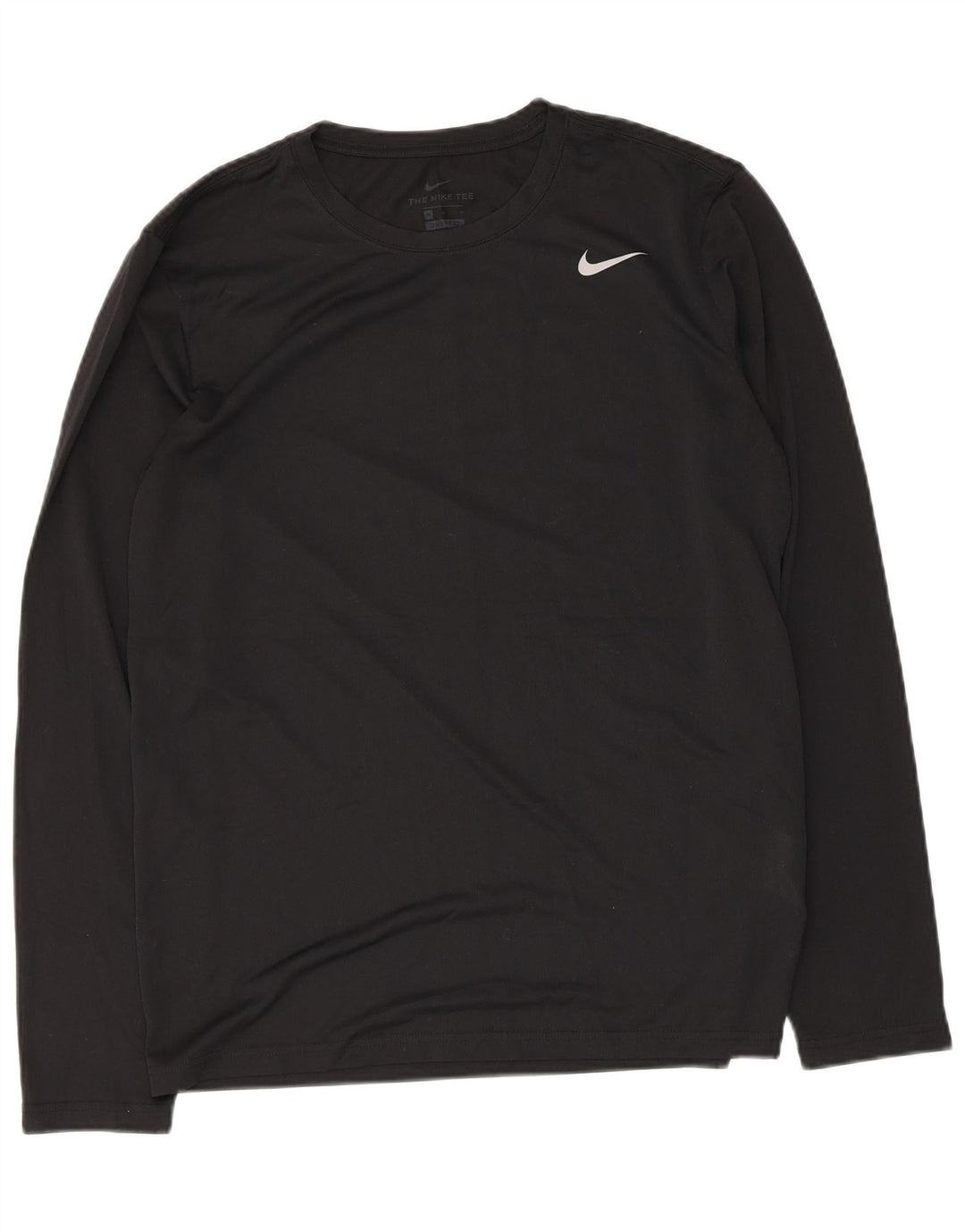 Nike Dri Fit Top manga larga poliéster negro mediano para hombre