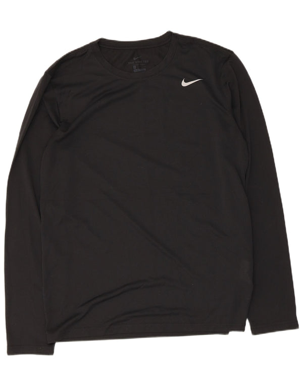 Nike Dri Fit Top manga larga poliéster negro mediano para hombre
