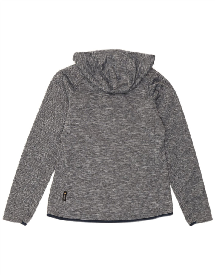 Jack Wolfskin Suéter con capucha y cremallera para mujer Reino Unido 12 poliéster moteado gris medio