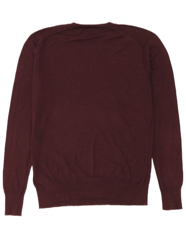 All Saints Jersey de cuello redondo para hombre de algodón burdeos medio
