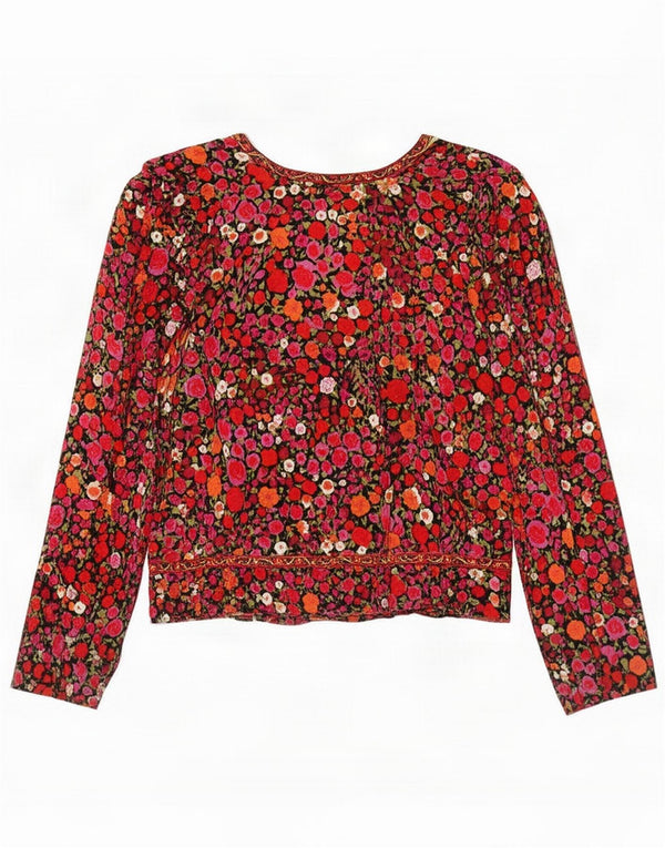 Blusa corta vintage para mujer UK 44 Mediana Multicolor Floral