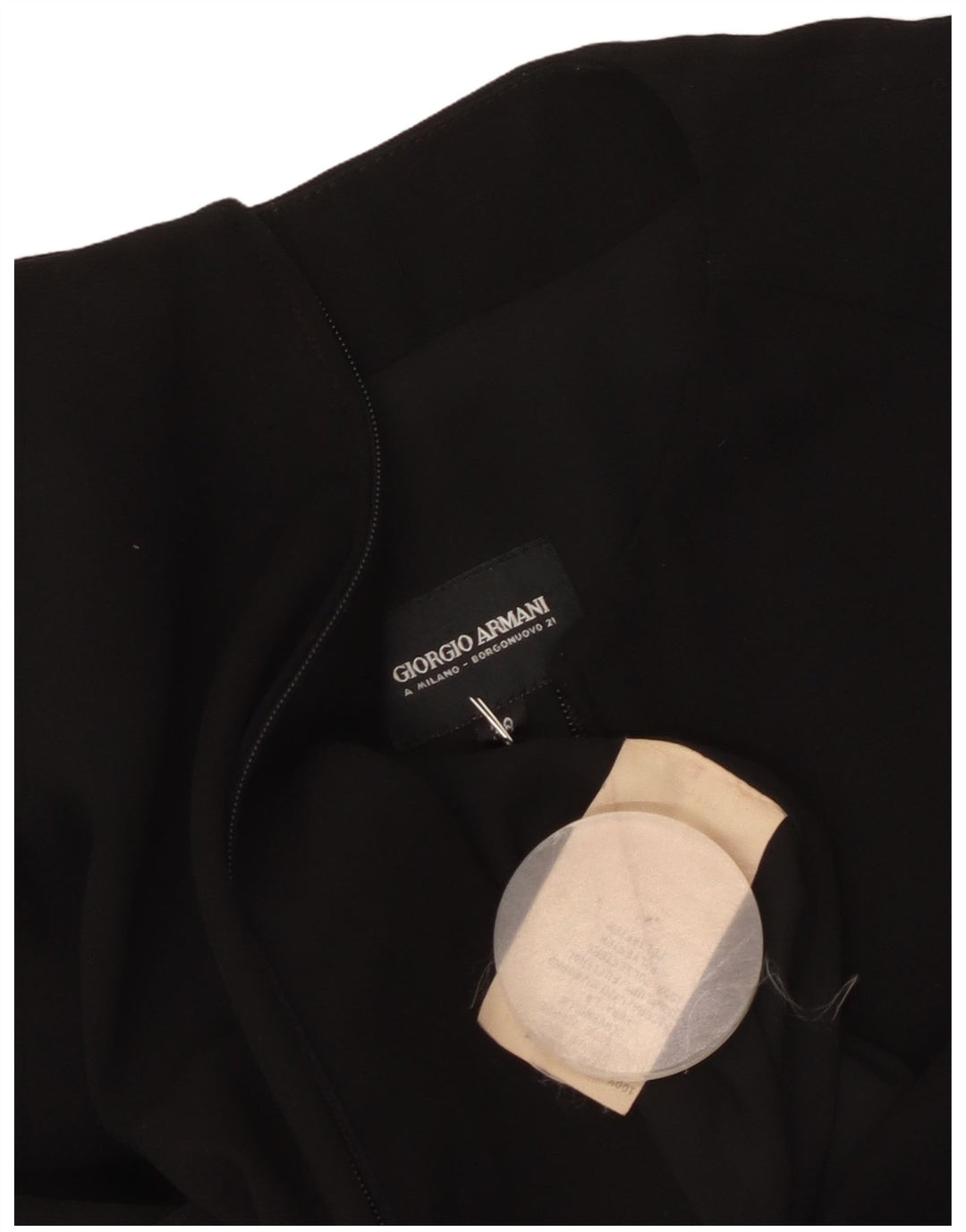 Giorgio Armani Chaqueta tipo blazer con cremallera completa para mujer IT 38 XS Lana virgen negra