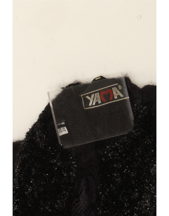 Vintage mujer cuello redondo jersey suéter IT 44 medio negro