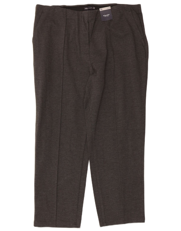 Marks & Spencer Pantalones chinos de cintura alta para mujer UK 20 2XL W38 L27 Gris