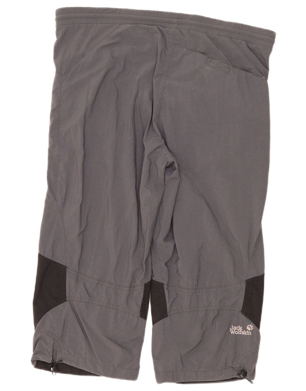 Jack Wolfskin Pantalones de chándal capri para mujer UK 44 Gris medio Colorblock
