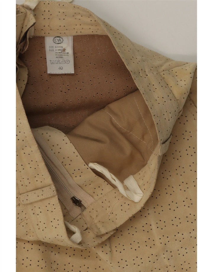 C & A Pantalón chino recto para mujer EU 40 Medium W26 L30 Rayón beige