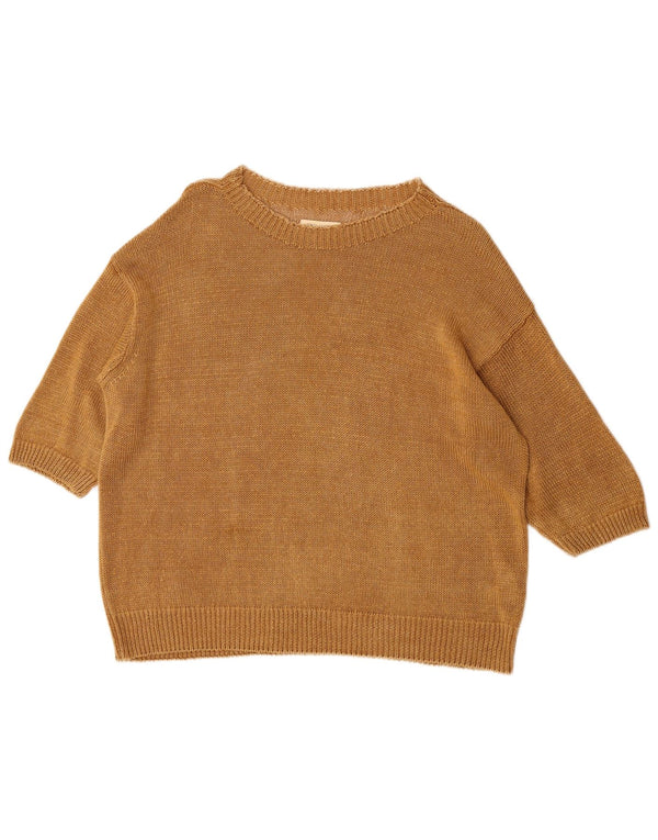 Toast Suéter tipo jersey con cuello barco y manga 3/4 para mujer UK 40 Medium Beige Linen
