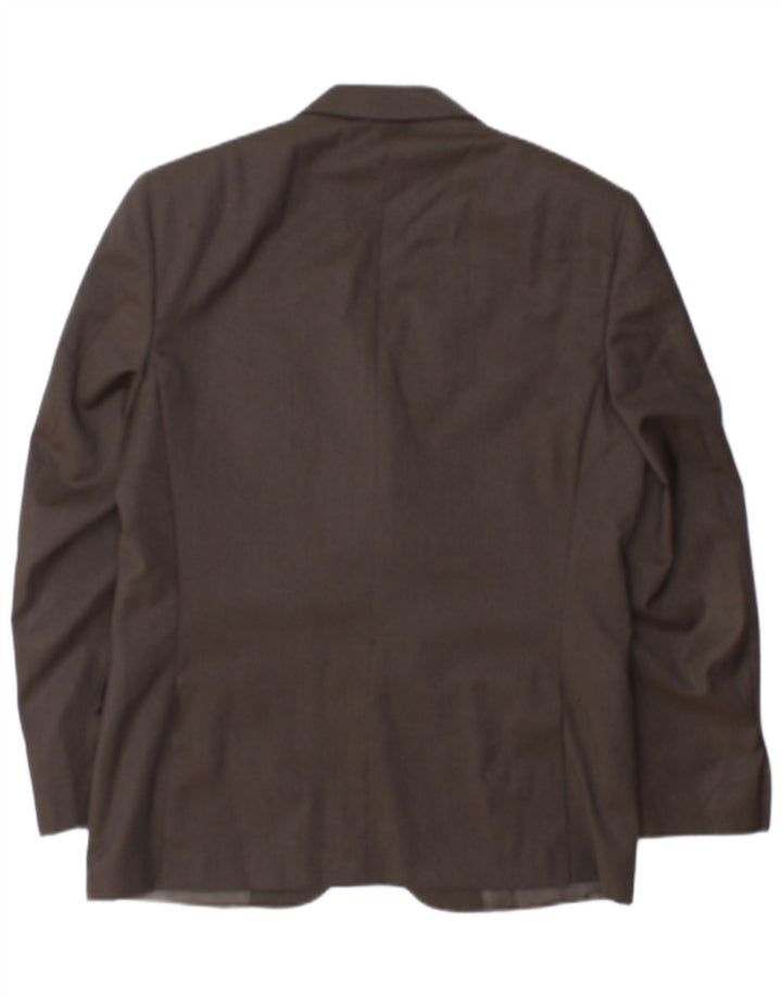 Canali Chaqueta tipo blazer de 3 botones para hombre IT 46 Small Brown Wool