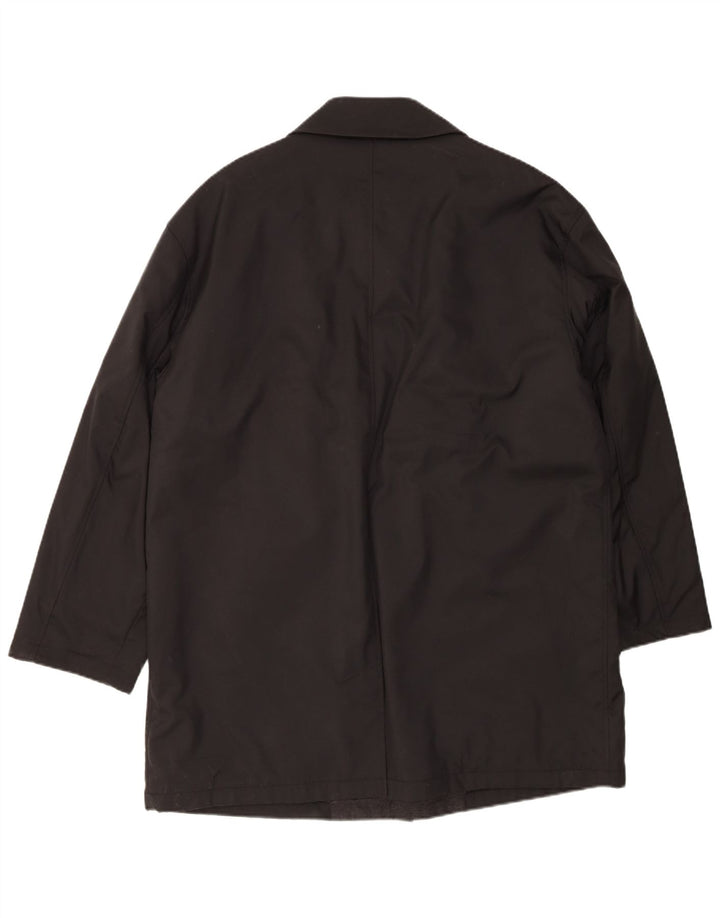 ANGELO LITRICO Mens Overcoat UK 40 Large Black Polyester
