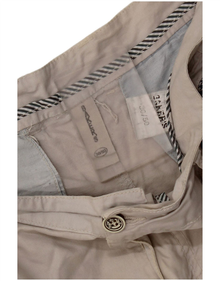 Vintage Hombres Chino Shorts W36 Algodón Gris Grande