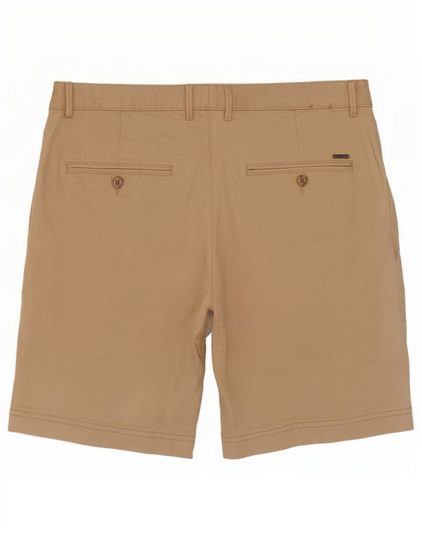 Hugo Boss Pantalones cortos chinos para hombre IT 46 Small W30 Algodón beige