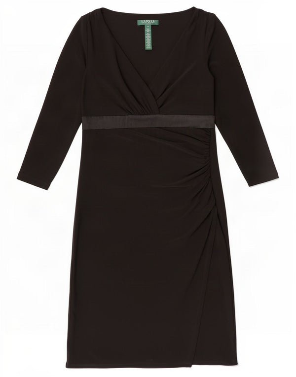 Ralph Lauren Vestido de manga 3/4 para mujer US 4 Pequeño Poliéster negro