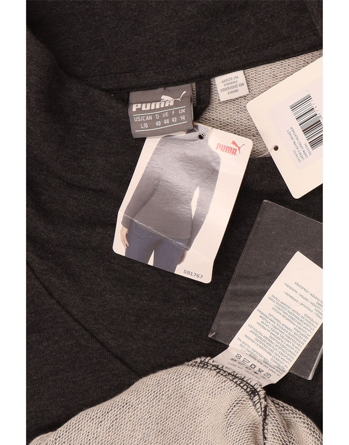 PUMA Chaqueta de chándal para mujer UK 14 Grande Gris Algodón