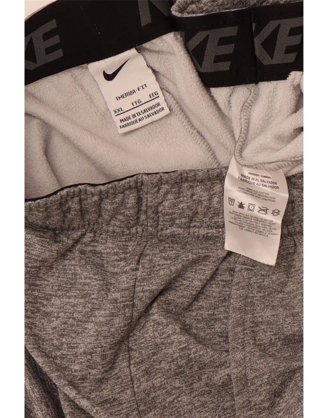 NIKE Hombre Therma-Fit Graphic Chándal Pantalones Joggers 2XL Gris Moteado