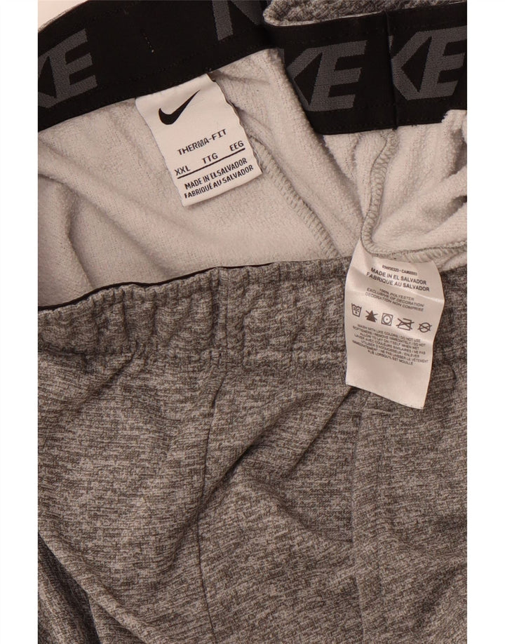 NIKE Hombre Therma-Fit Graphic Chándal Pantalones Joggers 2XL Gris Moteado