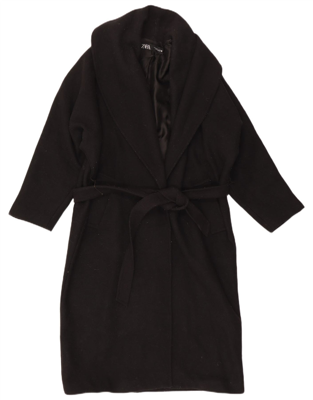 Zara Mujer Abrigo UK 44 Mediano Negro