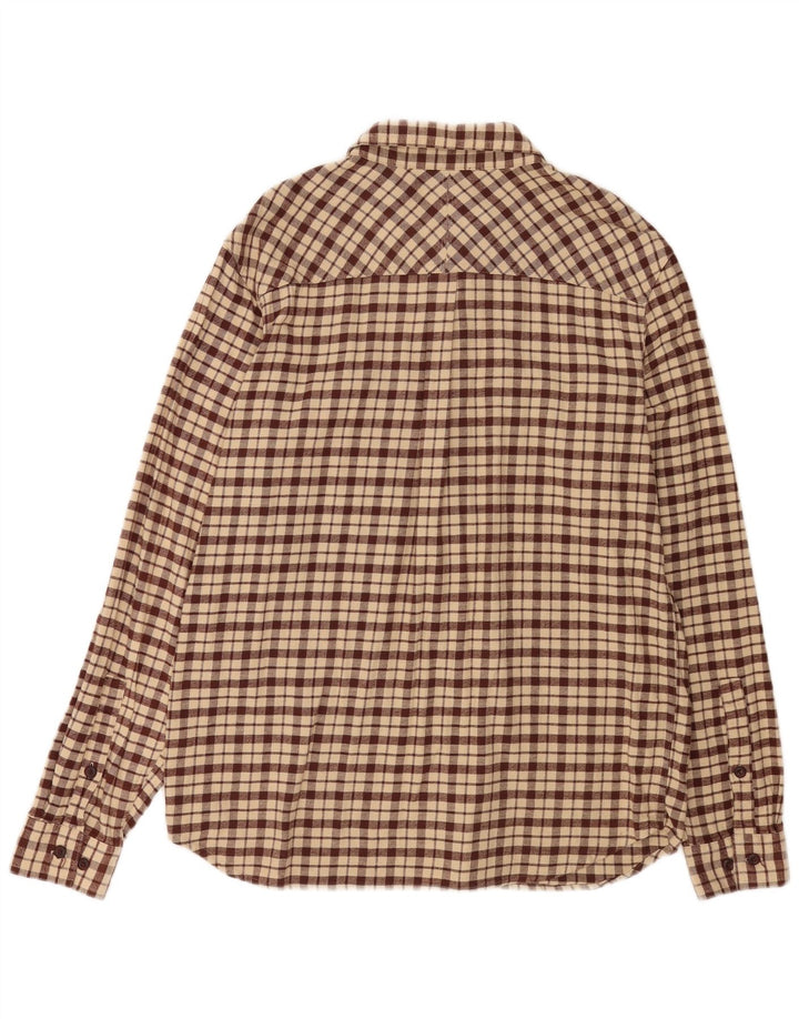 Columbia Camisa de franela activa para hombre XL Algodón a cuadros beige