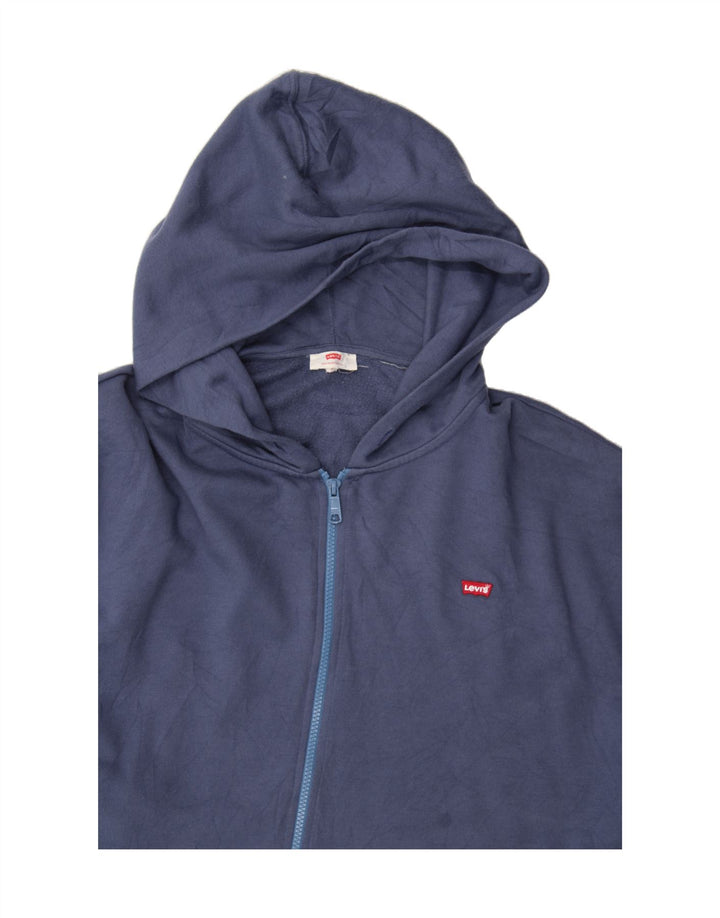 LEVI'S Womens Oversized Zip Hoodie Sweater UK 12 Medium Navy Blue Vintage Levi's and Second-Hand Levi's from Messina Hembry 
